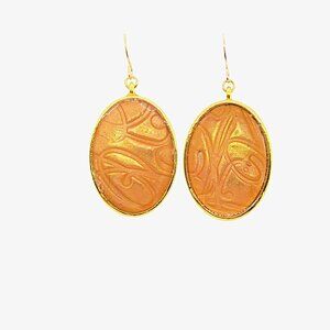 Golden Oval Earrings